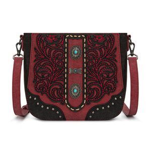 9651 Western Crossbody Bags Tooled Shoulder Purses Embroidered Handbags
